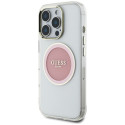 Kryt Guess IML METAL COLORED CIRCLE iPhone 16 Pro - růžový