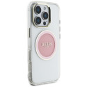 Kryt Guess IML METAL COLORED CIRCLE iPhone 16 Pro - růžový