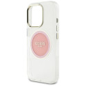 Kryt Guess IML METAL COLORED CIRCLE iPhone 16 Pro - růžový