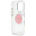 Kryt Guess IML METAL COLORED CIRCLE iPhone 16 Pro - růžový