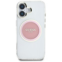 Kryt Guess IML Metal Colored Circle Classic iPhone 16 - růžový