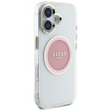 Kryt Guess IML Metal Colored Circle Classic iPhone 16 - růžový