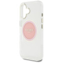 Kryt Guess IML Metal Colored Circle Classic iPhone 16 - růžový