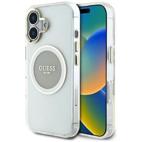 Kryt Guess IML METAL COLOR pro iPhone 16 - šedý