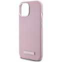 Kryt Karl Lagerfeld FW Metal Plate iPhone 15 - růžový