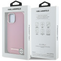 Kryt Karl Lagerfeld FW Metal Plate iPhone 15 - růžový