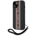 Kryt Karl Lagerfeld Saffiano Athleisure Stripes pro iPhone 15 - červe