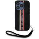 Kryt Karl Lagerfeld Saffiano Athleisure Stripes iPhone 15 Pro - červe
