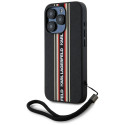 Kryt Karl Lagerfeld Saffiano Athleisure Stripes iPhone 15 Pro - červe