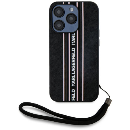 Kryt Karl Lagerfeld Saffiano iPhone 15 Pro Max - růžový