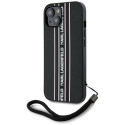 Kryt Karl Lagerfeld SAFFIANO ATHLEISURE STRIPES pro iPhone 15 - pink