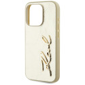 Kryt Karl Lagerfeld WRINKLED METAL Signature iPhone 15 Pro - zlatý