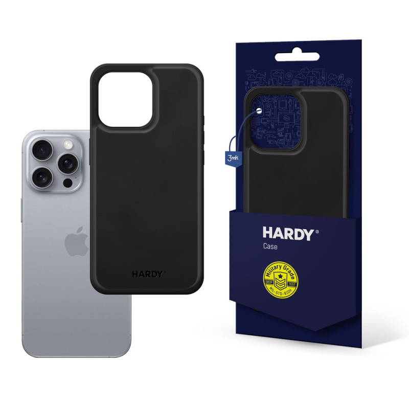 Kryt 3mk HARDY Apple Silky Leather MagCase pro iPhone 16 Pro Max - černý