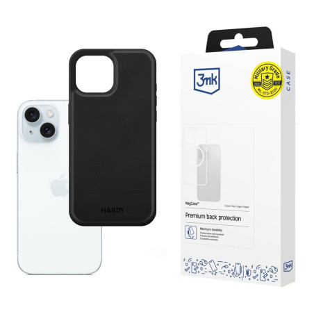 Kryt 3mk HARDY Apple Silky Leather MagCase iPhone 15 - black