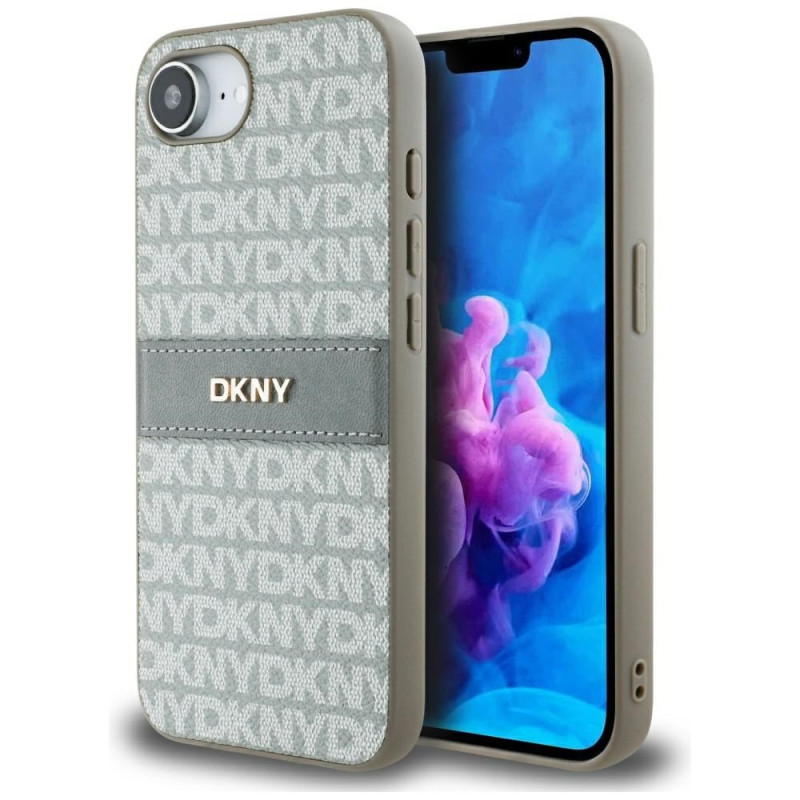 Kryt DKNY REPEAT TEXTURE PATTERN pro iPhone 16e - béžový