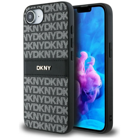 Kryt DKNY REPEAT TEXTURE PATTERN iPhone 16e - černý