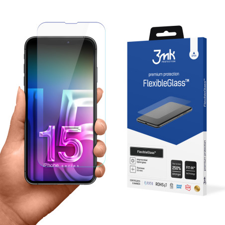 Ochranné sklo 3mk FLEXIBLEGLASS v2.0 iPhone 15 Pro