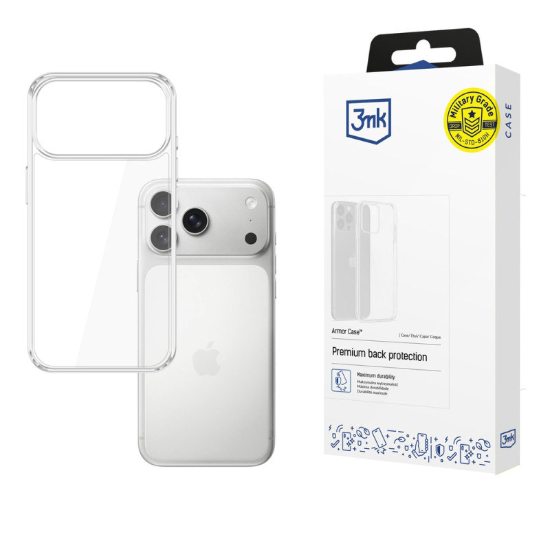 Kryt 3mk Armor Case pro iPhone 17 Pro Max - transparentní