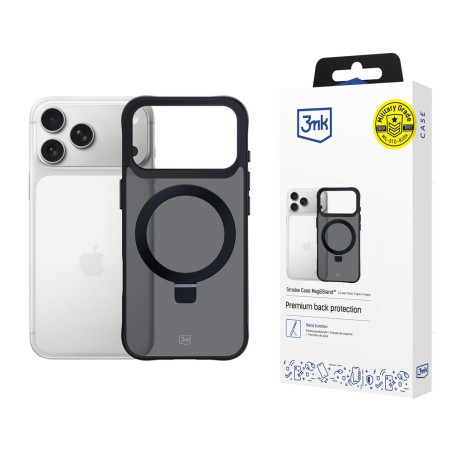 Kryt 3mk Smoke Case Mag&Stand iPhone 17 Pro Max - černá