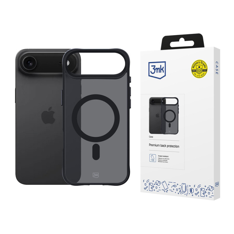 Kryt 3mk Smoke MagCase pro iPhone 17 Air - černý (přivdý/semipropustný)