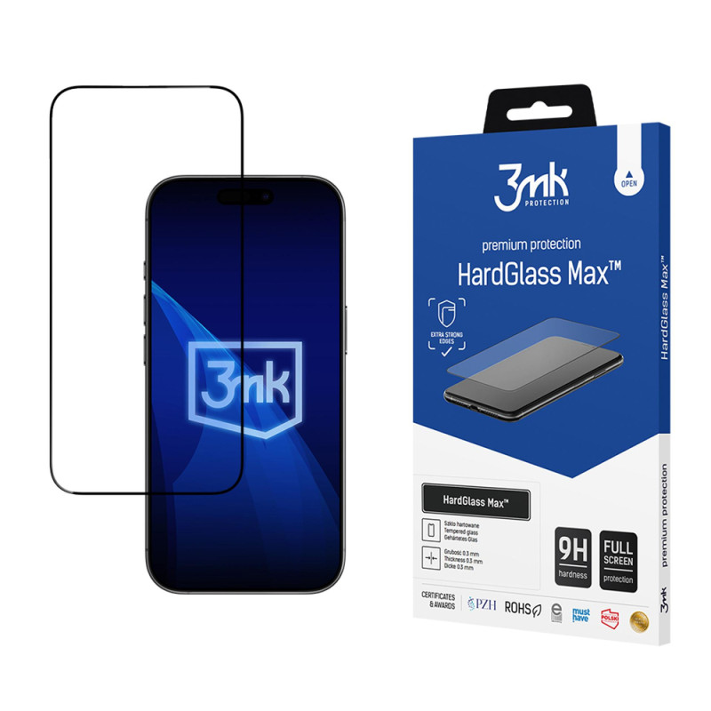 Ochranné sklo 3mk HARDGLASS MAX pro iPhone 17 Air - black