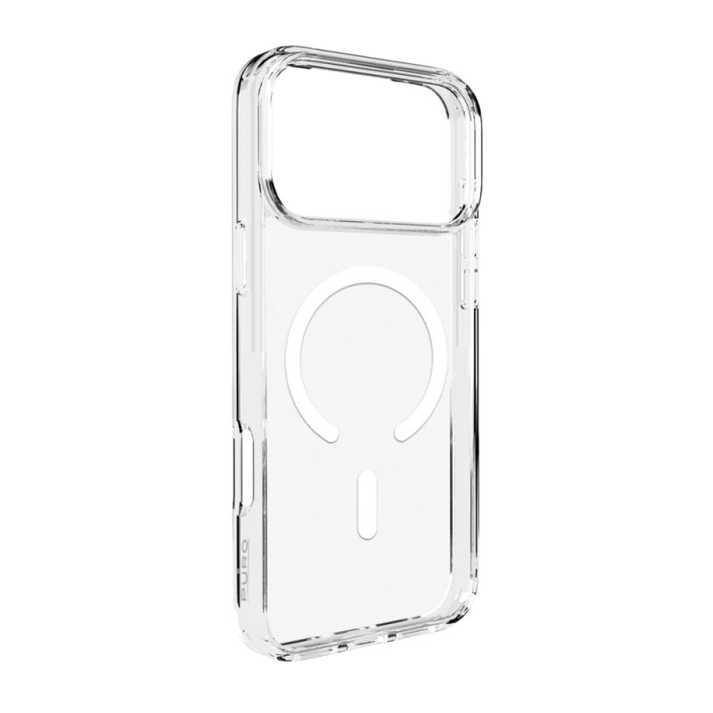 Kryt Puro LITE MAG pro iPhone 17 Pro Max - transparentní s bílým kroužkem