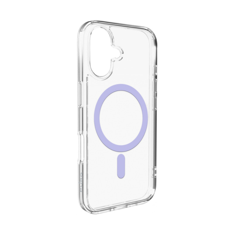 Kryt Puro Lite Mag TPU+PC pro iPhone 17 - transparentní s růžovým kroužkem