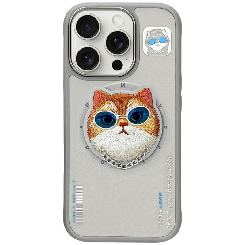 Kryt Nimmy COOL CAT pro iPhone 16 Pro - šedá