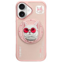 Kryt Nimmy COOL CAT pro iPhone 16 - růžový