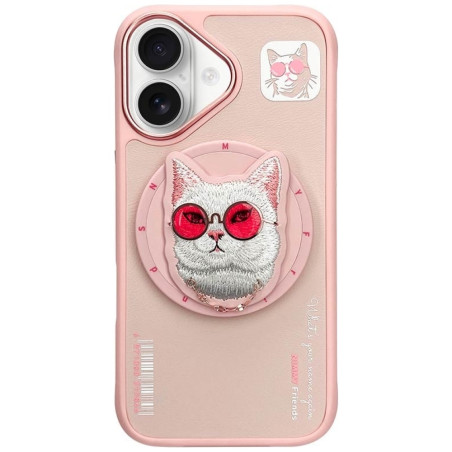Kryt Nimmy COOL CAT pro iPhone 16 - růžový