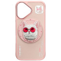 Kryt Nimmy COOL CAT pro iPhone 16 - růžový