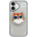 Kryt Nimmy COOL CAT pro iPhone 16 - šedý