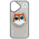 Kryt Nimmy COOL CAT pro iPhone 16 - šedý