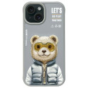 Kryt Nimmy Cool&amp;Cute 2.0 Bear iPhone 15 - šedá