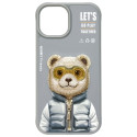 Kryt Nimmy Cool&amp;Cute 2.0 Bear iPhone 15 - šedá