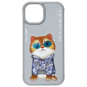 Kryt Nimmy COOL CAT pro iPhone 15 - šedý