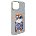Kryt Nimmy COOL CAT pro iPhone 15 - šedý
