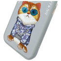 Kryt Nimmy COOL CAT pro iPhone 15 - šedý
