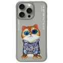 Kryt Nimmy Cool Cat Case pro iPhone 15 Pro - šedý