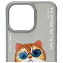 Kryt Nimmy Cool Cat Case pro iPhone 15 Pro - šedý
