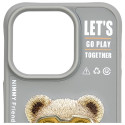 Kryt Nimmy Cool&Cute 2.0 Bear Case iPhone 15 Pro Max šedý