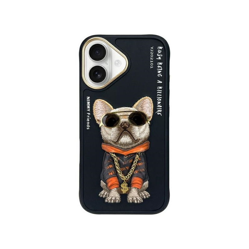 Kryt Nimmy NIMMY GLASSES COOL DOG pro iPhone 16 - černý