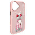 Kryt Nimmy NIMMY GLASSES COOL CAT iPhone 16 - růžový