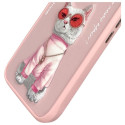 Kryt Nimmy NIMMY GLASSES COOL CAT iPhone 16 - růžový