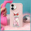 Kryt Nimmy NIMMY GLASSES COOL CAT iPhone 16 - růžový