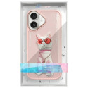 Kryt Nimmy NIMMY GLASSES COOL CAT iPhone 16 - růžový