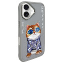 Kryt Nimmy iPhone 16 Cool Cat Glass - šedý