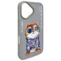 Kryt Nimmy iPhone 16 Cool Cat Glass - šedý
