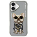Kryt Nimmy COOL DOG pro iPhone 16 - šedá