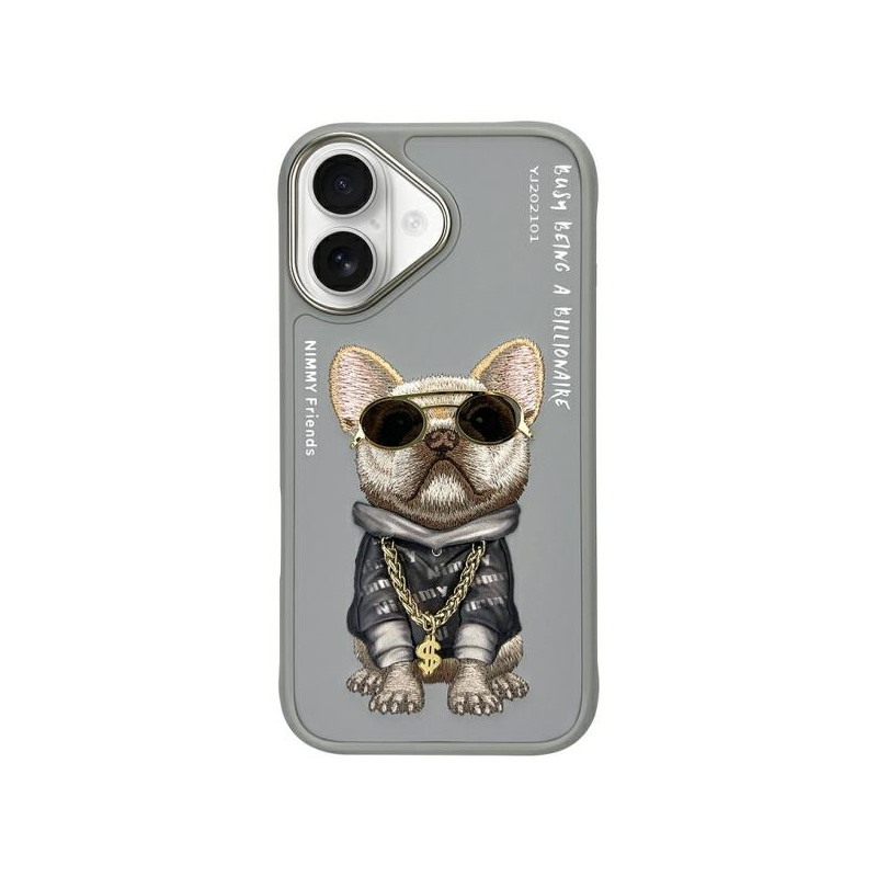 Kryt Nimmy COOL DOG pro iPhone 16 - šedá